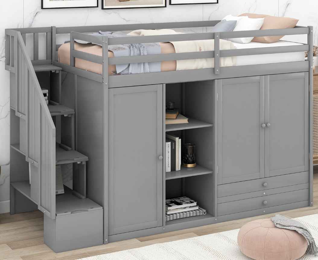 full size loft bed with storage