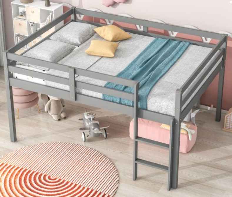 Low Full-Size Loft Bed