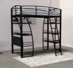 DHP Studio full size loft Bed Over Desk and Bookcase with Metal Frame, Black